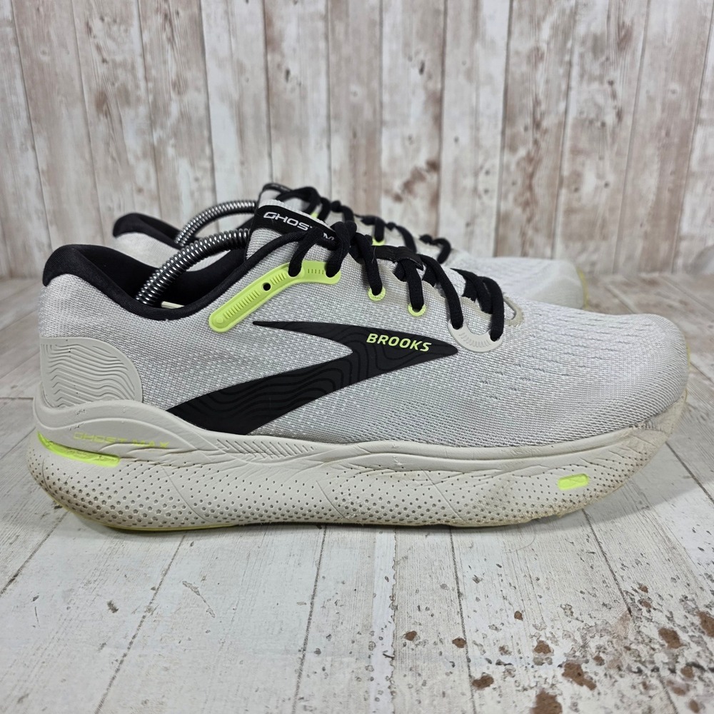 Brooks Ghost Max Mens Running Shoes Grey White Lime 1104061D071 Size 11
